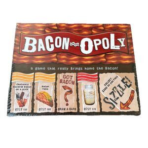 BACON-OPOLY Bacon Themed Monopoly Board Game Factory Sealed